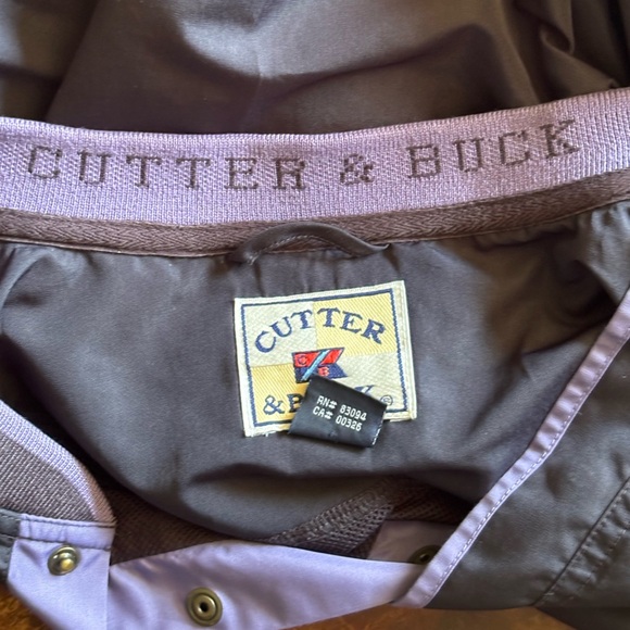 Cutter & Buck Black & Purple Men's Pullover Windbreaker Jacket Size XL 1/4 Snap - Picture 5 of 12